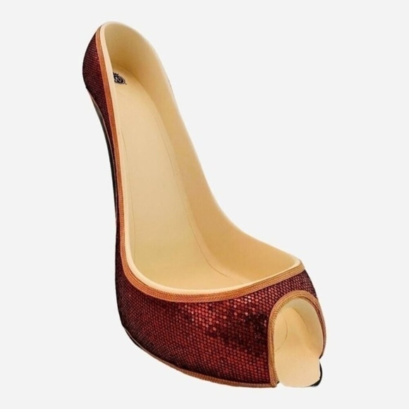 Wild Eye Designs Orange Sequin High Heel Wine Bottle Holder Shoe Display - Picture 7 of 8